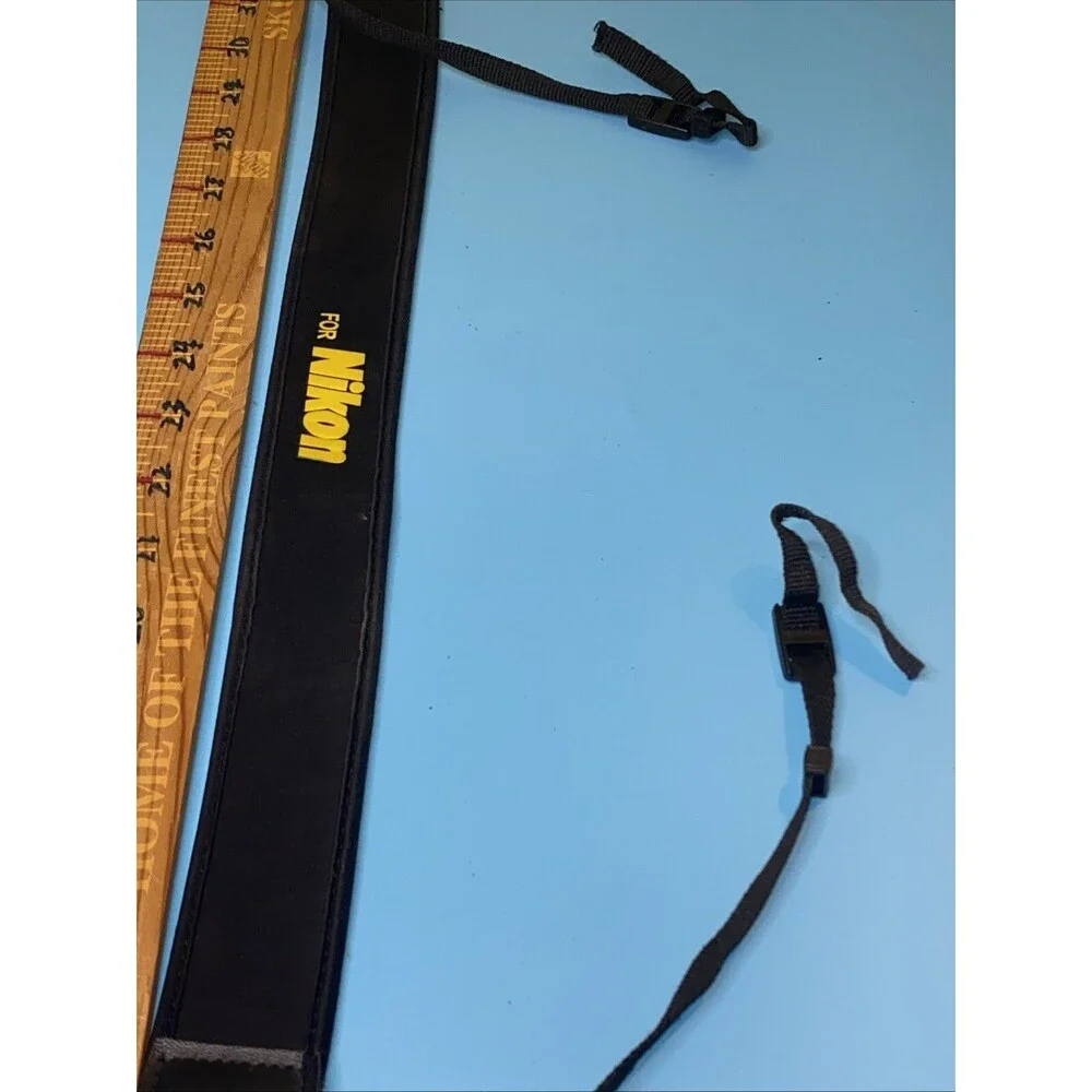 “For Nikon” Genuine Camera Neck Strap With Gripping Fabric Yellow Black HTF
